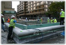 One Of Twin Fountains In Sheffield Constructed From Clear Acrylic Beams